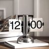 Flip Clock, Mini Retro Clock Automatic Flip Table Clock Digital Calendar Cool Table Clock Mechanical Clock for Home Decor (White)
