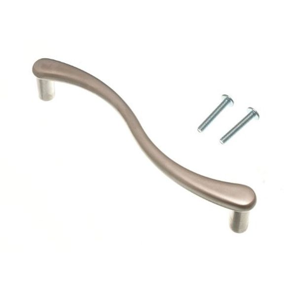 KITCHEN CUPBOARD DOOR PULL S STYLE HANDLE MATT CHROME 128MM WITH SCREWS