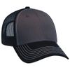 OTTO 6 Panel Low Profile Contrast Vertical Mesh Back Cap - Blk/Ch.Gry/Blk