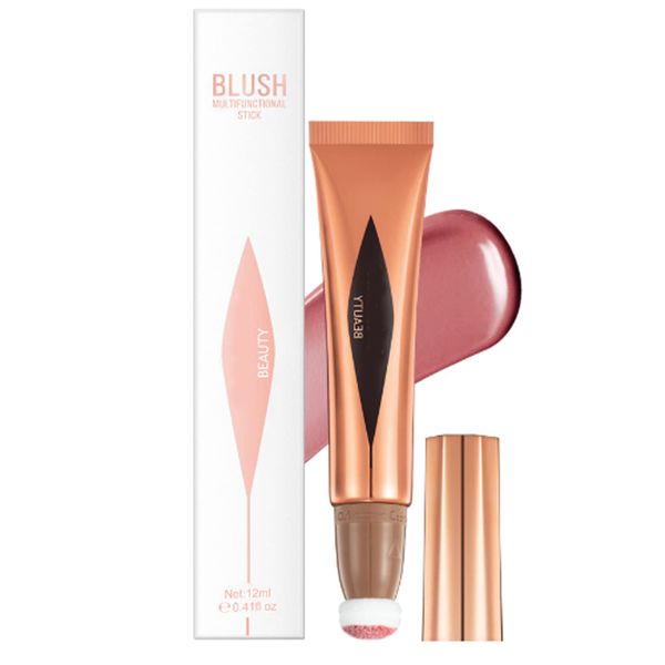 Liquid Blush,Cream Blush Stick,Blushers For Cheeks Make Up,Beauty Blush,Liquid Highlighter,Liquid Contour,Pink Blush,Liquid Blush Wand,Cream Blusher For Mature Skin,Silky & Long-Wearing (02blush)