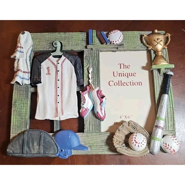 The Unique Collection- Handpainted Baseball 3D Picture Frame (4" X 6") New