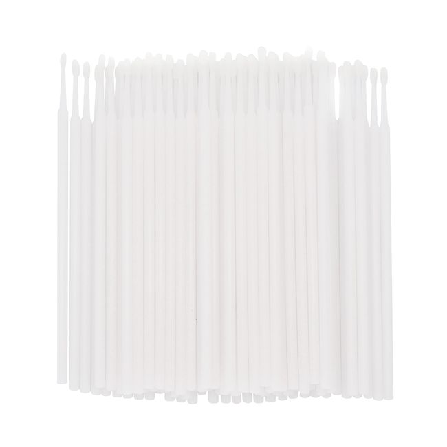 100pcs Micro Applicators Brushes Disposable Extensions Mascara Wands Eyelash Brush For MakeUp Clean Oral Dental (White)