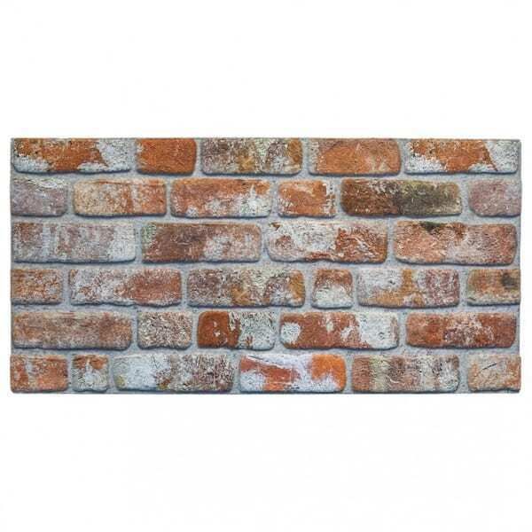 39.4 in. x 19.7 in. 3D Red Grey Brown Brick Foam Decorative Wall Panel 10 Pack