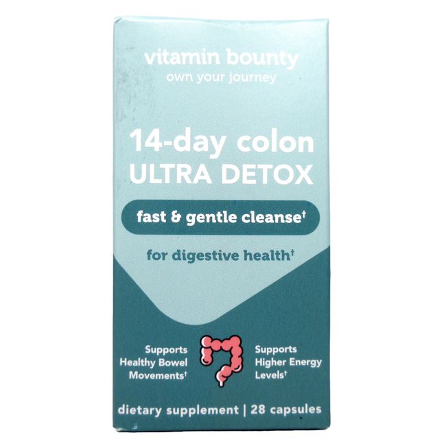 14-Day Colon Ultra Detox 28 Capsules Dietary Supplement EXP: 2025 Vitamin Bounty