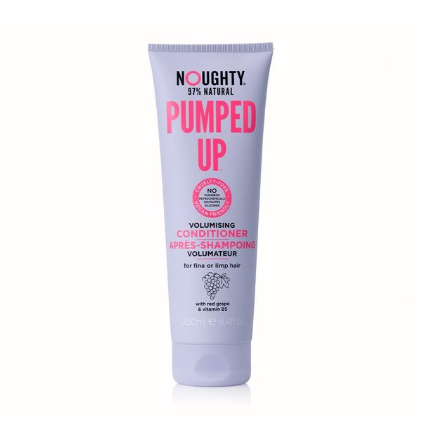 Noughty 97% Natural Pumped Up Volumising Conditioner, for Fine or Limp Hair, Sulphate Free Vegan Haircare, with Red Grape and Vitamin B5 250ml