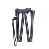 Black Adjustable Folding Anatomical Handled Walking Stick – right hand
