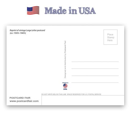 GREETINGS FROM PENNSYLVANIA vintage reprint postcard set of 20 identical postcards. Large letter US state name post card pack (ca. 1930's-1940's). Made in USA.