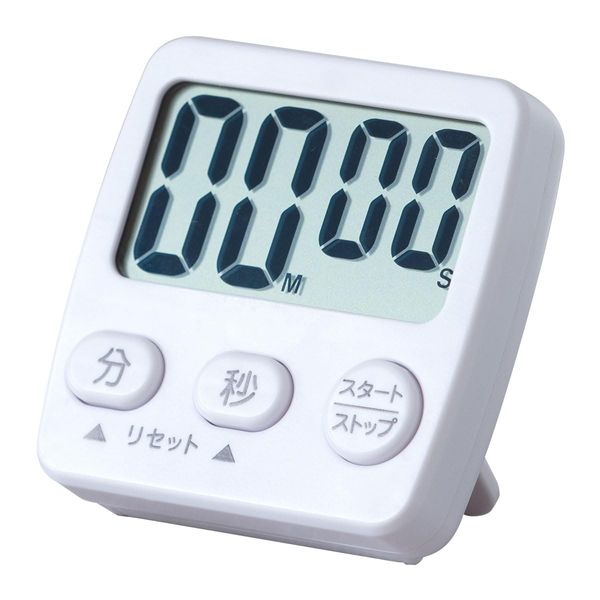 Atlas AT-03WH Digital Kitchen Timer with Magnet, Large Screen, Medium, White