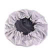 Cospack Satin Sleep Cap - Extra Large Double Layer Reversible Adjustable Satin Sleep Cap for Sleeping Hair - Black+Silver