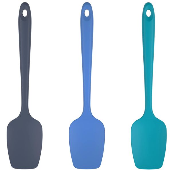 Silicone Spatula Spoon Set of 3: U-Taste 315℃ Heat-Resistant BPA-Free Flexible Rubber Scraper, Cooking Baking Scraping Mixing Kitchen Utensils for Non Stick Pan/Wok (Multicolors)