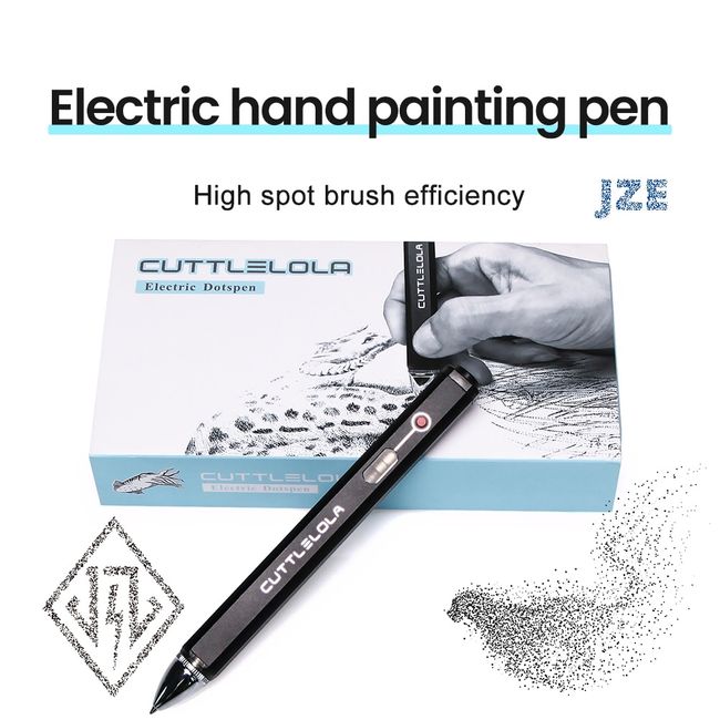 DotsPen Electric Stippling Pen - Pen + 3 Black Ink Refills