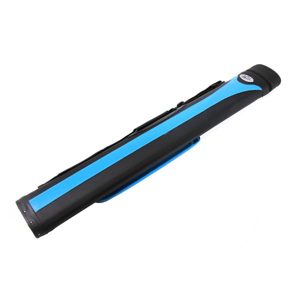 BAIZE MASTER 2X2 Stripe Oval Quad Snooker Pool Cue Case - Holds Two 2 Piece Cues (Blue)