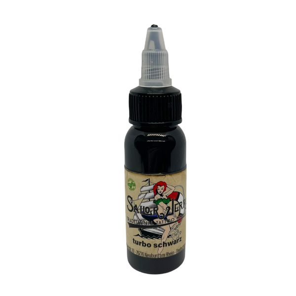 SAILOR JERRY TURBO SCHWARZ 30ml - vegan - Reach DE + Zertifikat - deutsche Tattoofarbe - INKgrafiX® IG04178 Tattoo INK Black