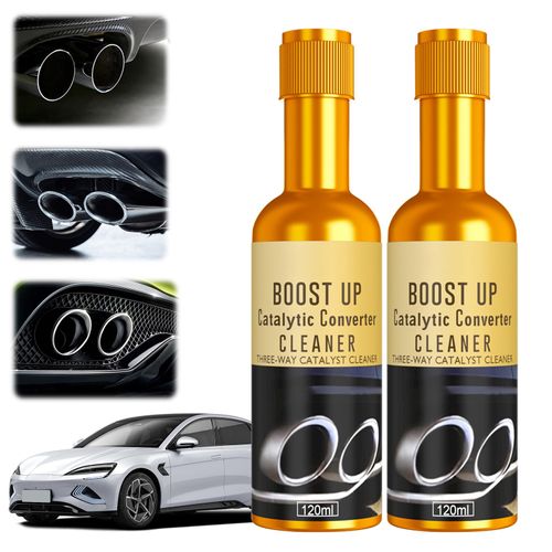 Omaky 2 Pcs Catalytic Converter Cleaner, Auto Parts Engine Cleaner 120 ml, Fuel and Exhaust System Cleaners, Exhaust Pipe Carbon Removal Cleaners, Fuel System Treatment Oil Additive