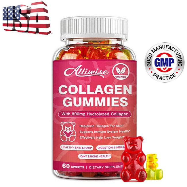 Collagen Vitamin Gummies for Hair, Skin & Nails, Premium Collagen Supplement