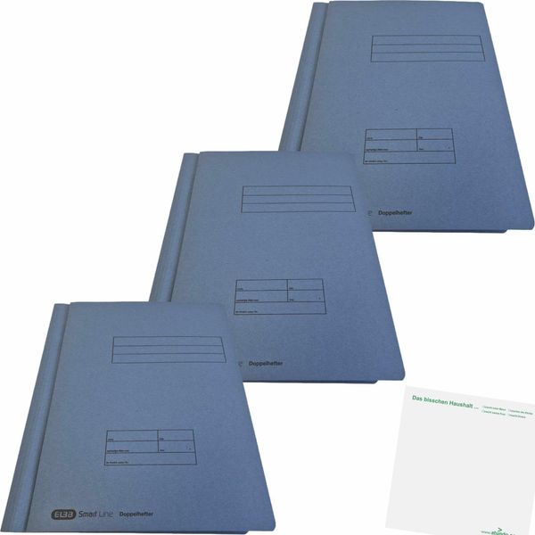usy Bundle für ELBA Doppelhefter, DIN A4, Blau 3er Pack (3Stk) + usy Block