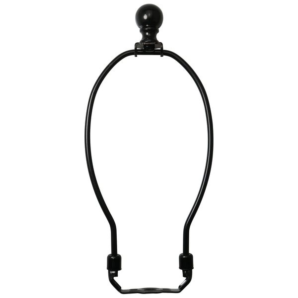 DGBRSM 8 Inch Lamp Harp Holder with 1-1/2 Inch Lamp Finial Oil Rubbed Black Steel Ball Knob Lamp Shade Finial for Table and Floor Lamps, Black