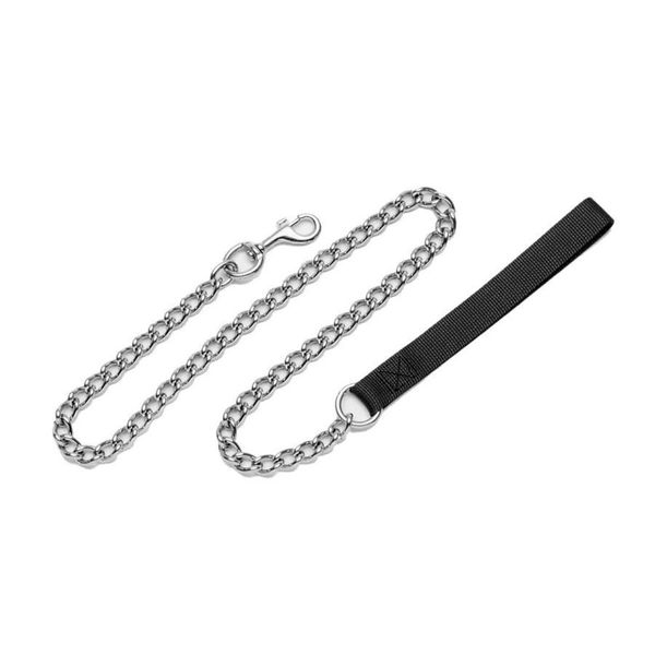 Coastal Titan Chain Dog Leash with Nylon Handle Black 3.0mmX4ft