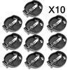 10pcs Button Coin Cell Battery Socket Holder Case Black CR2025 CR2032 USA