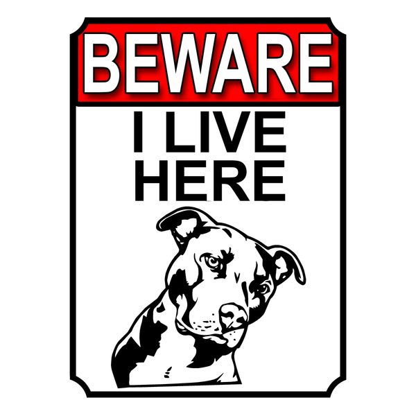 Shawprint BEWARE I LIVE HERE METAL GATE SIGN DOG 200MM X 150MM (1503H1)