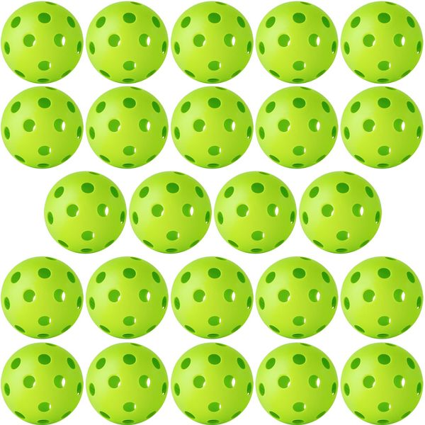 Coopay 24 Pack Baseball Practice Baseballs Plastic Hollow Airflow Soft Balls for Hitting, Baseball Training Indoor Outdoor Use (Green)