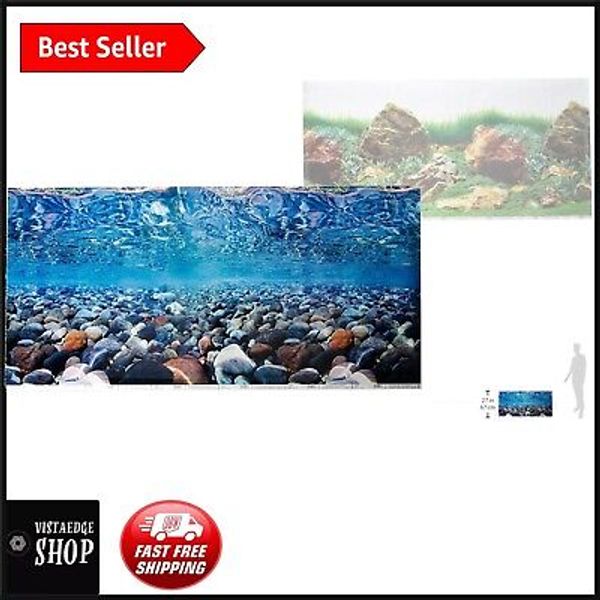 Vibrant River/Green Reversible Aquarium Background 24x48 for Pet Fish