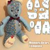 30 PCS Memory Bear Template Ruler Set, Memory Bear Sewing Patterns Template Acrylic Template Quilting Cutting Set for Sewing Bear Pattern Template Home Sewing Art Craft