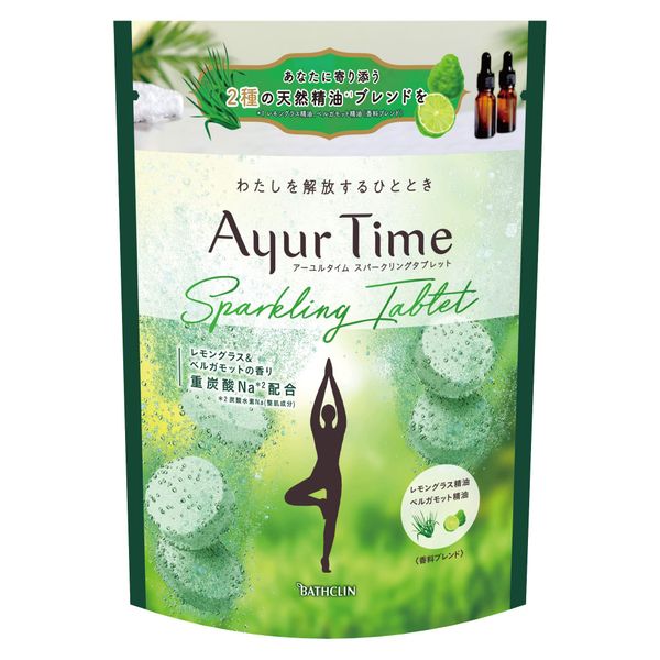 Bath Clean Ayurthyme Sparkling Tablet, Lemongrass & Bergamot Scent, 7.1 oz (200 g) (Approx. 5 Servings), Bicarbonate Type, Bath Salt, Natural Essential Oil