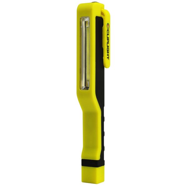 Cliplight Clipstrip 140 Lumen LED Pocket Flashlight with Magnetic Swivel Clip&Chip-On-Board LED Technology for Toolbox, Glovebox,Purse,Kitchen Drawer & Survival Kit, Batteries Included,Black & Yellow