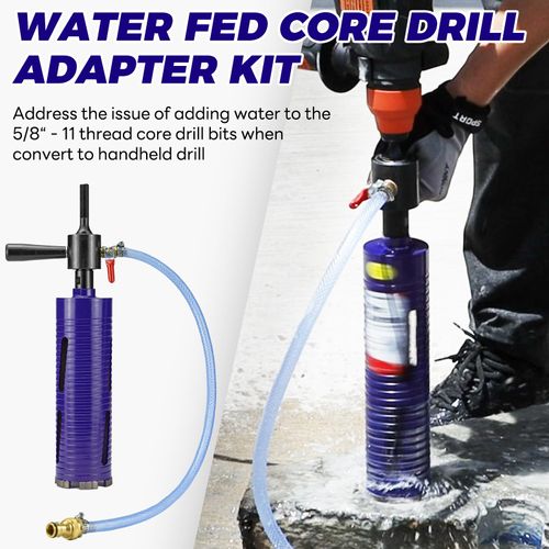 DaduoRi 5/8"-11 to 1/2" Hex Shank Water Injection Core Adapter Kit with Quick Connect Hose - Converts Diamond Core Drill Bit Hole Saw to Standard Drill for Wet Drilling in Concrete, Brick, Masonry