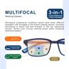 CARA 2 Pack Progressive Multifocus Reading Glasses, Flexible Lightweight TR90 Frame Blue Light Blocking Computer Readers, Workspace for Near Range (C1, 2.00)