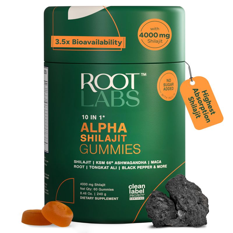 Root Labs Alpha Gummies | 4000 mg Pure Himalayan Shilajit I KSM 66 ...