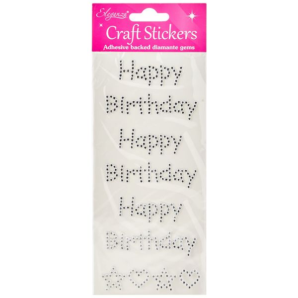 Eleganza Happy Birthday Stickers, One Size