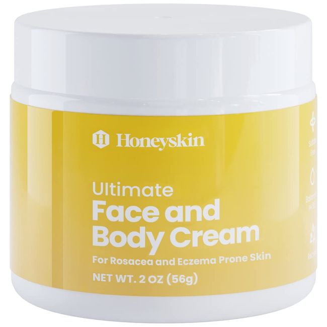 Hydrating Face Moisturizer for Women and Men with Manuka Honey and Coconut Oil - Face Cream and Body Lotion for Dry Skin, Eczema Cream, Psoriasis Cream - Rosacea Treatment for Face - Made In USA (2oz)