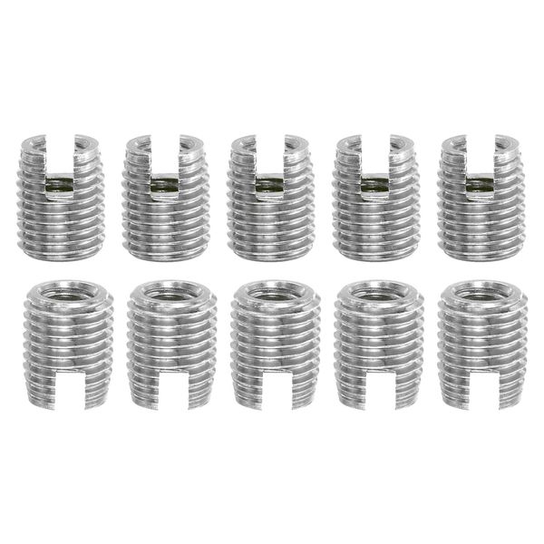 uxcell Self Tapping Threaded Inserts, 15pcs Inner M4-0.7 Outer M6.5x8 303 Stainless Steel Slotted Thread Repair Inserts Nuts