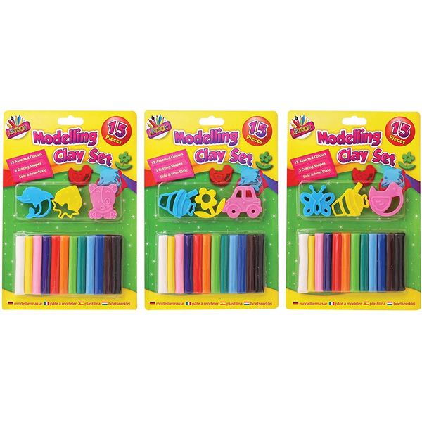 ARTBOX 3 x 15 Piece Modelling Clay Set with Tools 3100