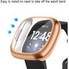 [4 Pack] Oumida Screen Protector Compatible with Fitbit Versa 3/ Fitbit Sense Screen Protector Case, TPU Protective Shockproof Cover Bumper for Versa 3/Versa Sense (Silver/Rose Gold/Rose/Clear)