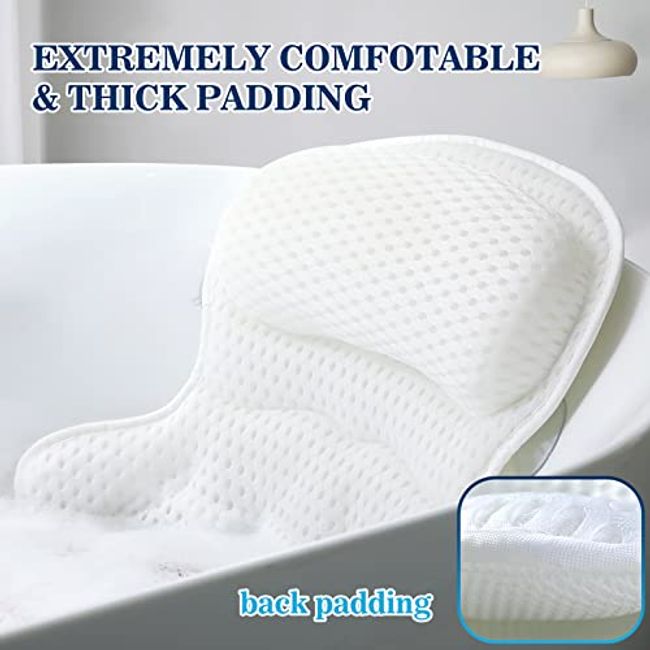 4D Bath Pillows for Tub Neck and Back Support Tub Pillow Headrest Bathtub  Pillow