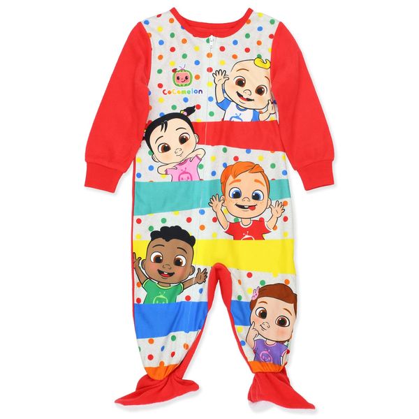 CoComelon Toddler Infant Footed Blanket Sleeper Pajamas (5T, Red)