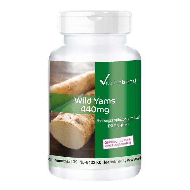 Wild Yams Extrakt 440mg - 120 Tabletten - 20% Diosgenin - Yamswurzel-Extrakt - hochdosiert - vegan - bioverfügbare Supplements aus Deutschland | Vitamintrend®