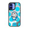 CASETiFY MagSafe Compatible Mirror iPhone 16 Case [Reflective / Clear 1.5m Drop Test / Doraemon Co-Lab] - Silver (Black Bumper) - Dancing Doraemon Case
