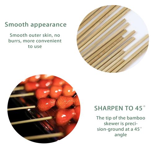 50 PCS Bamboo Skewers, 12 Inches Natural Carbonized bamboo sticks for Appetizers, Fruit, Kebabs, Grilling Barbecue, Mini Burger, Sausage, Kitchen Gadget