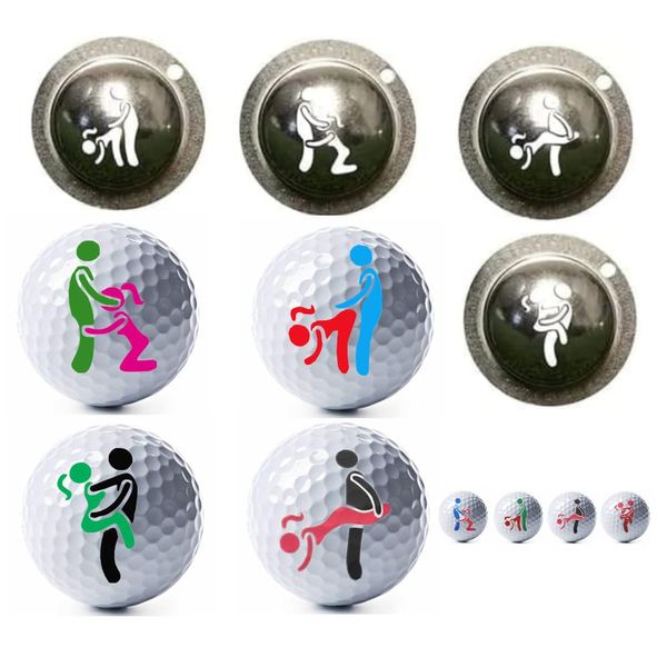 ChicRosa 4PCS Golf Ball Marker Stencil Custom Tool for Men,Personalized Funny Adult Marker Stamper Alignment Drawing Tool