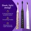 Burst Electric Toothbrush for Adults - Charcoal Black Soft Bristle Toothbrush for Deep Clean, Stain & Plaque Removal - 3 Sonic Toothbrush Modes: Teeth Whitening, Sensitive, Massage - Black
