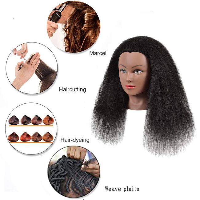 Mannequin Head With 100% Real Human Hair Cosmetology Hairdresser Dummy  Training Head Manikin Perm Bleaching Dyeing Haircuts