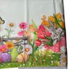 Easter Dining Tablecloth Spring Bunny Tulip Garden Egg Basket Butterflies Decor