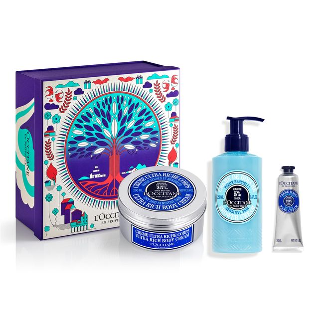 L'Occitane - Körpercreme, Duschcreme- und Handcreme-Set - Duft Shea - Pflege für empfindliche Haut - Weihnachtsgeschenkset für Frauen