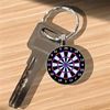 ONM Dartboard Design Keychain, Metal Pendant Key Ring for Vehicles