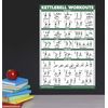 QUICKFIT 2 Pack - Kettlebell Workout Exercise Poster Set, Volume 1 & 2, Laminated Chart - 18” x 24 "