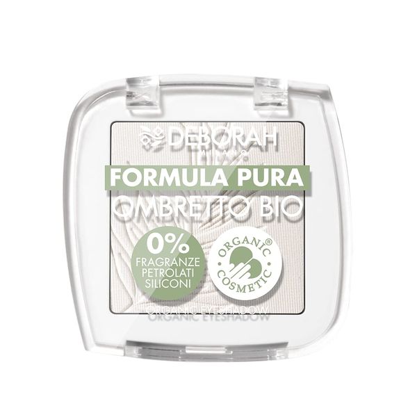 Deborah Ombretto Occhi Mono BIO Formula Pura Colore n.01 White, con ingredienti 100% di origine naturale, Vegan e Animal Friendly